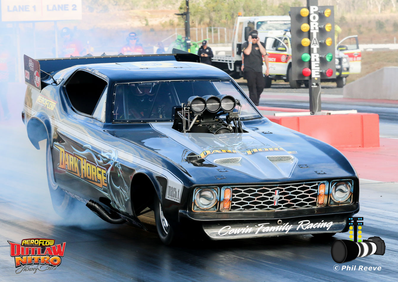 Photo supplied by Aeroflow Outlaw Nitro Funny Cars